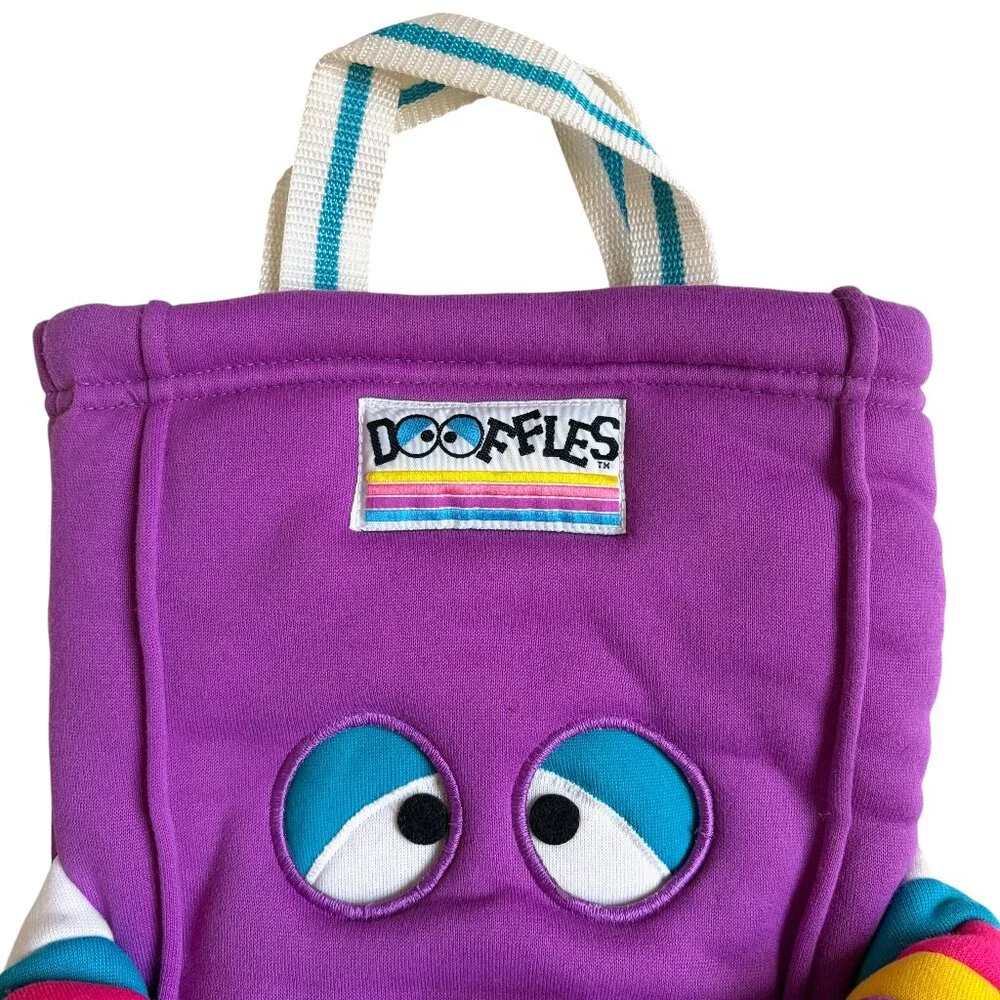 Dooffles Plush Stuffed Vintage 1980's Kid's Tote Bag (Purple)